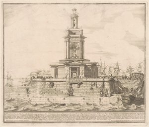 Prima Macchina for Kina fra 1750: Den nye mole i Napoli af after Michelangelo Specchi Jérôme Charles Bellicard