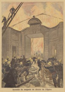 Brand i sceneriet i Paris Opera af after Oswaldo Tofani