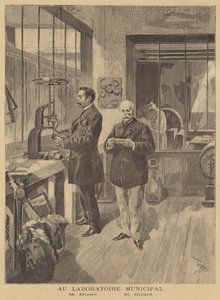 Forskere, der analyserer anarkistiske bomber ved Paris Municipal Laboratory af after Oswaldo Tofani