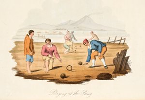 Playing at the Ring, fra Italian Scenery, der repræsenterer manerer, skikke og forlystelser i de forskellige stater i Italien, pub. 1806 (håndfarvet gravering)