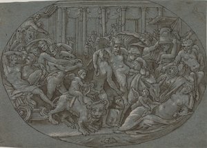 Bacchus triumf af after Perino del Vaga