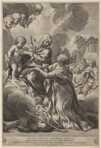 Jomfru og barn med martyrer af after Pietro da Cortona