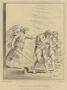 Adam og Eva drives ud af Paradiset, 1. Mosebog af after Raphael