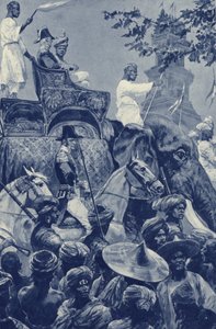 Singapore, briterne går ind i byen, overgivet af sultanen af Johore i 1824 for en sum penge