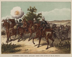 13-Pounders Royal Horse Artillery kommer i aktion ved Tel-El-Mahuta