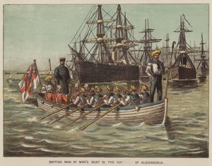 Britisk man of wars-båd i havnen i Alexandria