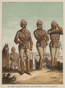Sir Garnet Wolseley ser forlovelsen i Tel-El-Mahuta
