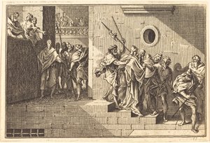 Herodes sender Kristus tilbage til Pilatus af after Sébastien Le Clerc I