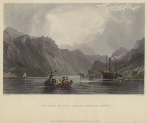 Lederen af Loch Lomond, ser mod syd af after Thomas Allom