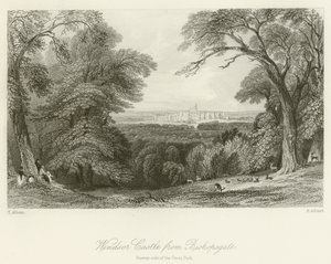 Windsor Castle fra Bishopsgate, Surrey-siden af den store park