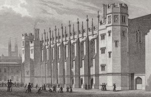 The New Hall, Christs Hospital, 1828 af Thomas Hosmer after Shepherd