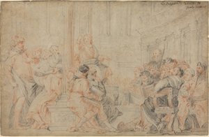 Kristus blandt lægerne af after Veronese