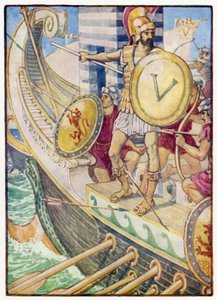 Han blev et mål for enhver pil af after Walter Crane