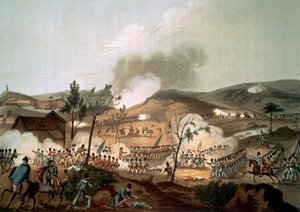 Slaget ved Corunna, 17. januar 1809 (farvet akvatint)