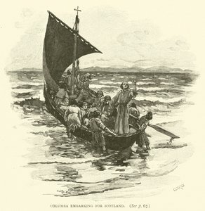 Columba på vej til Skotland