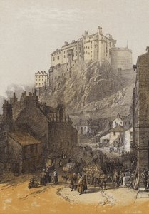 Edinburgh Castle, fra Grassmarket (chromolitho)