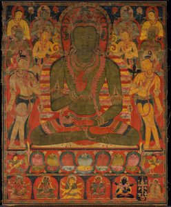 Buddha Amoghasiddhi med otte bodhisattvaer af anonymous 