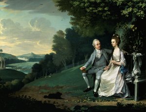 Portræt af et par, der siges at være Sir Francis og Lady Dashwood i Wycombe Park af anonymous 