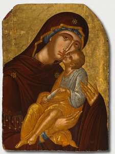 Ikon for Guds moder og spædbarnet Kristus (Jomfru Eleousa) af attributed to Angelos Akotantos (Greek, d. 1450)