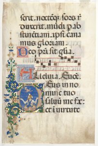 Blad fra en Gradual: Initial (D) med Johannes Døberen af attributed to Francesco d