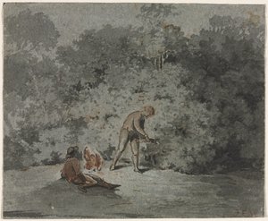 Twig Gatherer (rekto) af attributed to Francisque Millet