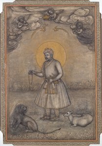 Portræt af den ældre Akbar af attributed to Govardhan
