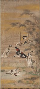 De fire fornøjelser af attributed to Iwasa Matabei