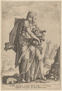 Girighed af attributed to Jacob Matham, after Hendrik Goltzius