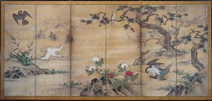 Fugle og Blomster af attributed to Kano Shōei