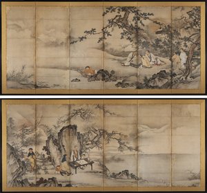 De fire præstationer af attributed to Kano Shōei