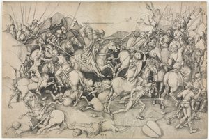 Slaget ved St. James den Store ved Clavijo af attributed to Martin Schongauer