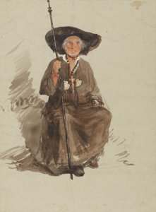 Studie af en pilgrim af attributed to Samuel Palmer