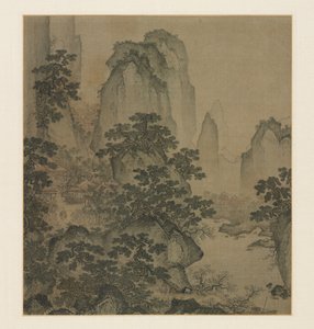 Fristedet for fersken-blomstrende foråret af attributed to Shi Rui