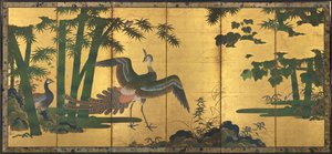 Påfugle og bambus af attributed to Tosa Mitsuyoshi