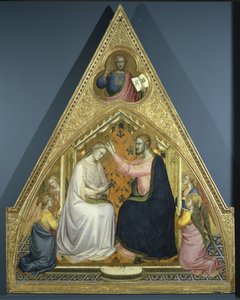 Jomfruens kroning (tempera og bladguld på panel) af c.1370 1425 Lorenzo Monaco
