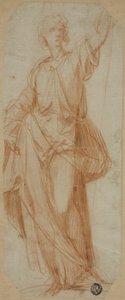 Stående draperet figur