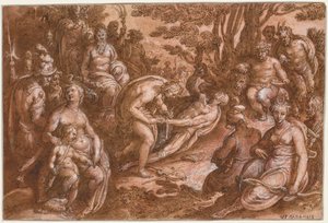 Marsyas affyring, ca. 1570-1605. af called Johannes Stradanus Jan van der