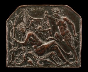 En Satyr, der afslører en nymfe