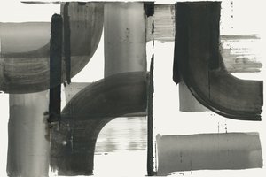 Abstrakt kunst i flydende gråtoner af cartissi