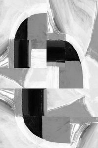 Geometrisk abstrakt kunst i gråtoner af cartissi