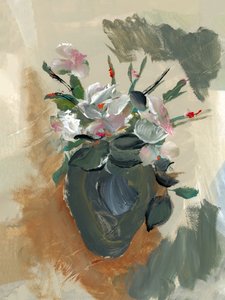 Malerisk blomsterstilleben af cartissi