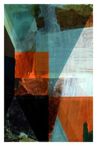 Blågrøn og orange geometri af cartissi