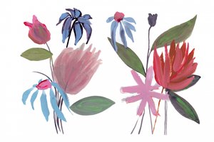 Farverige abstrakte blomster af cartissi