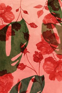 Akvarel: Tropiske blomster af cartissi