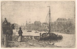 Flod i en by af de Groot (prentmaker)