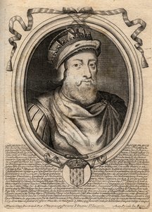Portræt af Childebert I, konge af francerne - Kong Childebert I (497-558) - gravering fra 