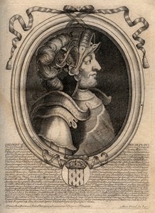 Portræt af Childeric II, frankernes konge fra 670 til 673 - CHILDERIC II 655-675 Kongemerovinger af Frankrig og Austrasia - gravering fra 