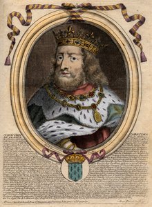 Portræt af Clovis I (ca. 466 - 511), Kongen af Frankerne - Portræt af Clovis I (c466-511), Kongen af Frankerne - gravering fra 