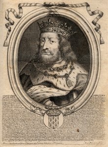 Portræt af Clovis I (v. 466 - 511), Kongen af Frankerne - Portræt af Clovis I (466-511), Kongen af Frankerne - gravering fra 