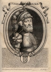 Portræt af Dagobert, frankernes konge fra 628 til 638 - Dagobert (605-39) Frankernes konge - gravering fra 